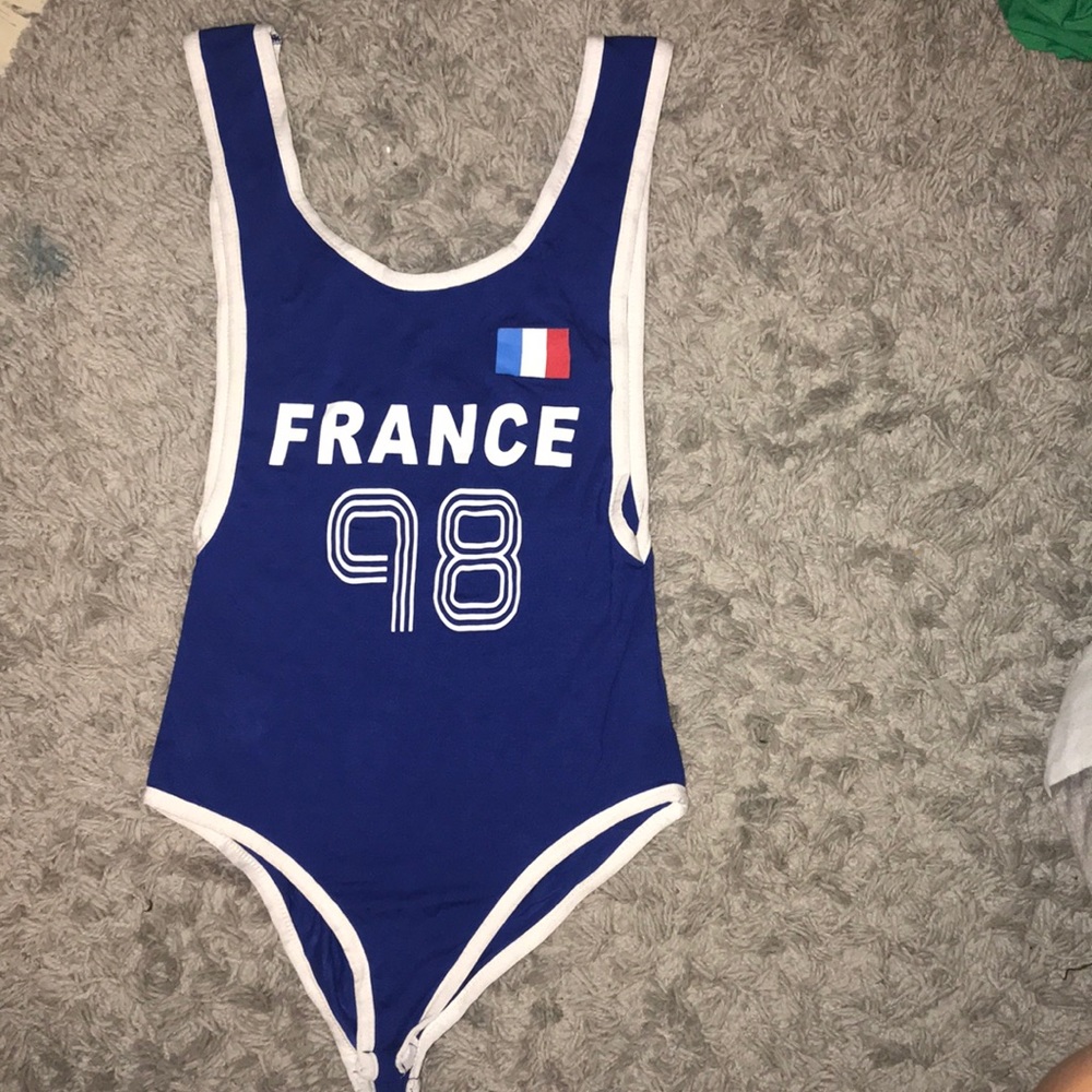 Blue bodysuit